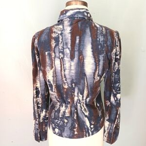 Cotton corduroy abstract button-up Jacqueline Riu. SZ 40. Large. 10